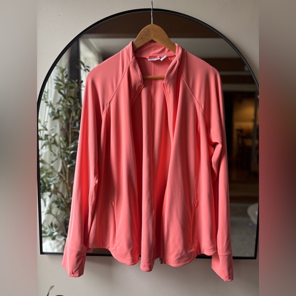 ATHLETA | coral active wear zip up | size 1x - Picture 5 of 6